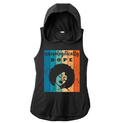 Unapologetically Dope Black Female Ladies PosiCharge Tri-Blend Wicking Draft Hoodie Tank