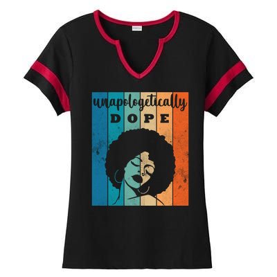 Unapologetically Dope Black Female Ladies Halftime Notch Neck Tee