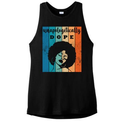 Unapologetically Dope Black Female Ladies PosiCharge Tri-Blend Wicking Tank