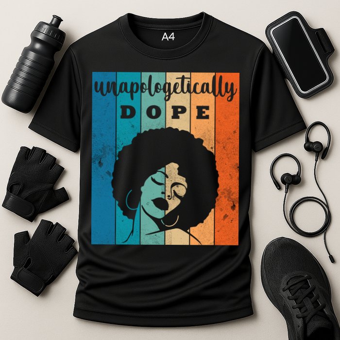 Unapologetically Dope Black Female Cooling Performance Crew T-Shirt