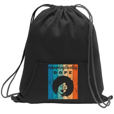 Unapologetically Dope Black Female Sweatshirt Cinch Pack Bag