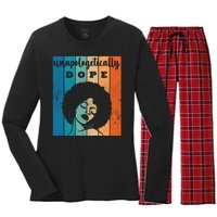 Unapologetically Dope Black Female Women's Long Sleeve Flannel Pajama Set 