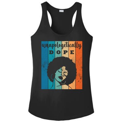 Unapologetically Dope Black Female Ladies PosiCharge Competitor Racerback Tank