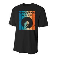 Unapologetically Dope Black Female Youth Performance Sprint T-Shirt