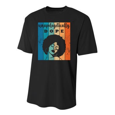 Unapologetically Dope Black Female Youth Performance Sprint T-Shirt