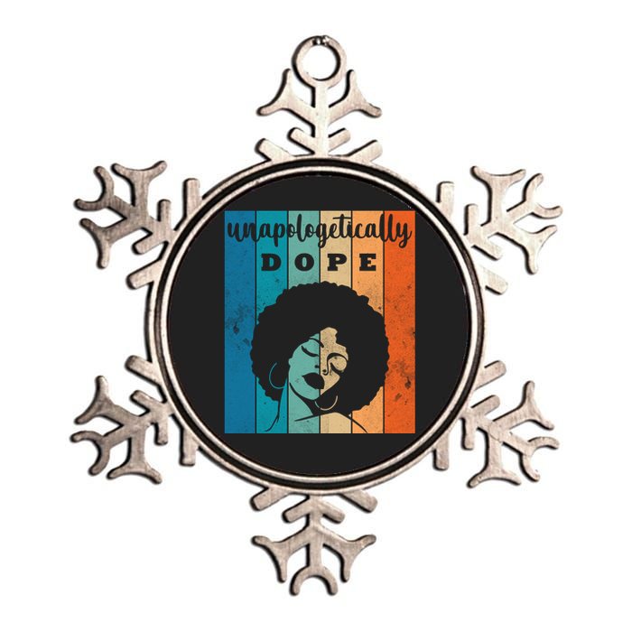 Unapologetically Dope Black Female Metallic Star Ornament