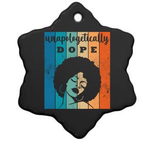 Unapologetically Dope Black Female Ceramic Star Ornament