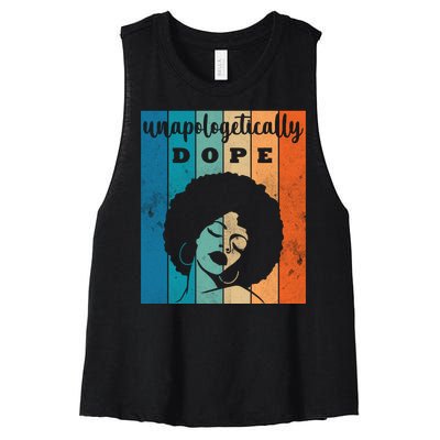 Unapologetically Dope Black Female Women's Racerback Cropped Tank