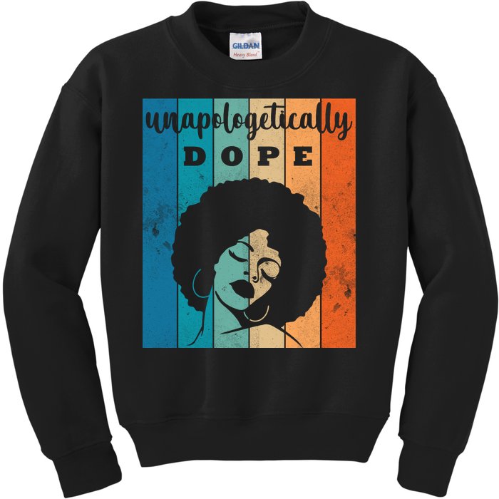 Unapologetically Dope Black Female Kids Sweatshirt