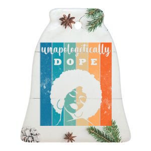 Unapologetically Dope Black Female Ceramic Bell Ornament