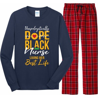 Unapologetically Dope Black Nurse Living Best Life Rn Gift Long Sleeve Pajama Set