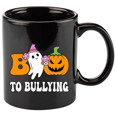 Unity Day Boo To Bullying Awareness Ghost Pumpkin Orange 11oz C Handle Ceramic Mug