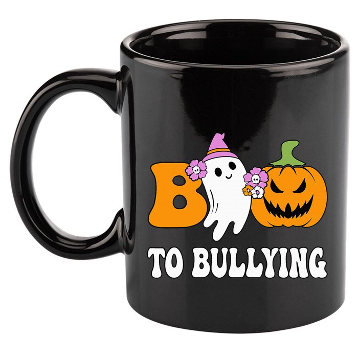 Unity Day Boo To Bullying Awareness Ghost Pumpkin Orange 11oz C Handle Ceramic Mug