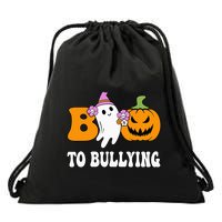 Unity Day Boo To Bullying Awareness Ghost Pumpkin Orange Drawstring Bag