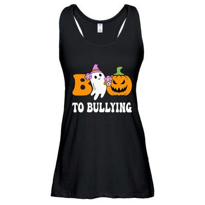 Unity Day Boo To Bullying Awareness Ghost Pumpkin Orange Ladies Essential Flowy Tank