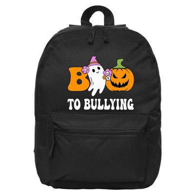Unity Day Boo To Bullying Awareness Ghost Pumpkin Orange 16 in Basic Backpack