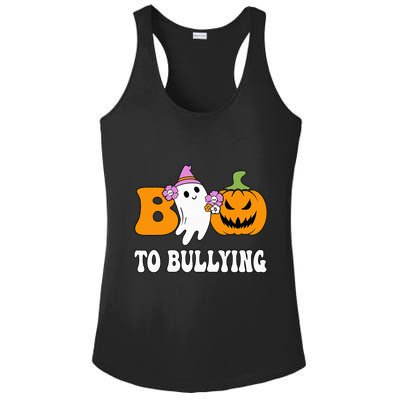 Unity Day Boo To Bullying Awareness Ghost Pumpkin Orange Ladies PosiCharge Competitor Racerback Tank