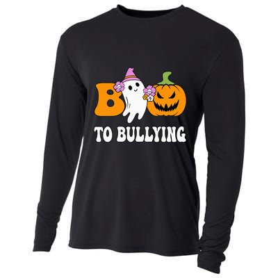 Unity Day Boo To Bullying Awareness Ghost Pumpkin Orange Cooling Performance Long Sleeve Crew