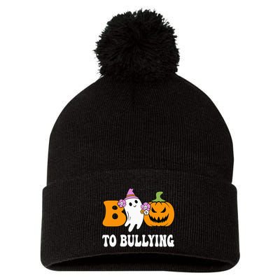 Unity Day Boo To Bullying Awareness Ghost Pumpkin Orange Pom Pom 12in Knit Beanie