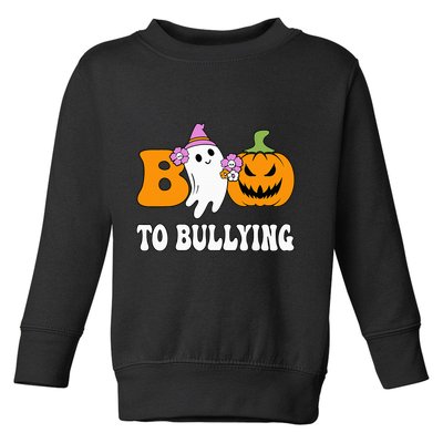 Unity Day Boo To Bullying Awareness Ghost Pumpkin Orange Toddler Sweatshirt