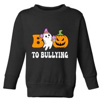 Unity Day Boo To Bullying Awareness Ghost Pumpkin Orange Toddler Sweatshirt