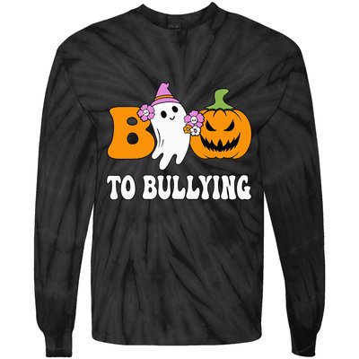 Unity Day Boo To Bullying Awareness Ghost Pumpkin Orange Tie-Dye Long Sleeve Shirt