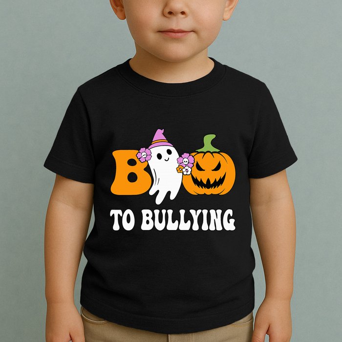 Unity Day Boo To Bullying Awareness Ghost Pumpkin Orange Toddler T-Shirt