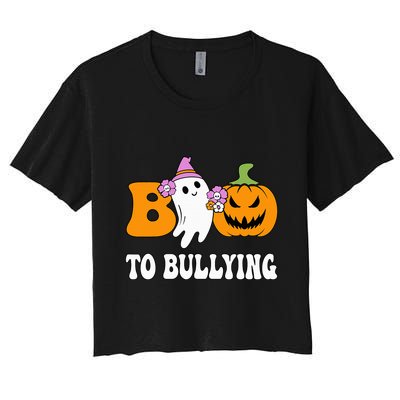 Unity Day Boo To Bullying Awareness Ghost Pumpkin Orange Crop Top
