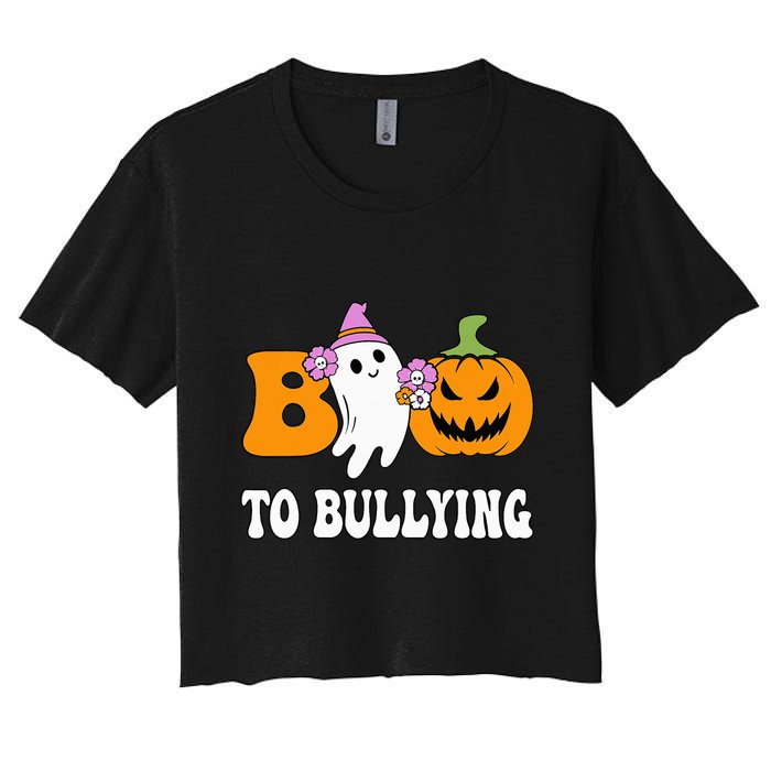 Unity Day Boo To Bullying Awareness Ghost Pumpkin Orange Crop Top