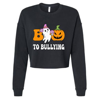 Unity Day Boo To Bullying Awareness Ghost Pumpkin Orange Cropped Pullover Crew