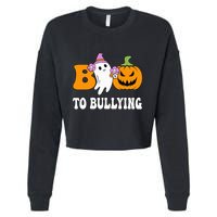 Unity Day Boo To Bullying Awareness Ghost Pumpkin Orange Cropped Pullover Crew
