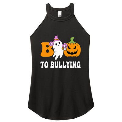 Unity Day Boo To Bullying Awareness Ghost Pumpkin Orange Women's Perfect Tri Rocker Tank