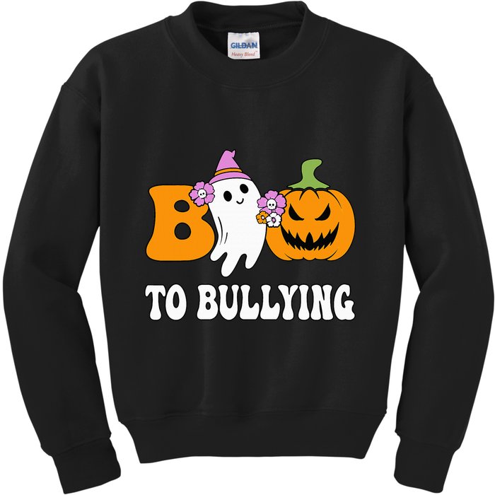 Unity Day Boo To Bullying Awareness Ghost Pumpkin Orange Kids Sweatshirt
