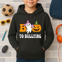 Unity Day Boo To Bullying Awareness Ghost Pumpkin Orange Kids Hoodie