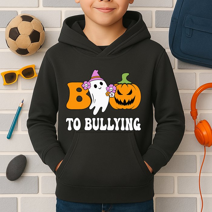 Unity Day Boo To Bullying Awareness Ghost Pumpkin Orange Kids Hoodie