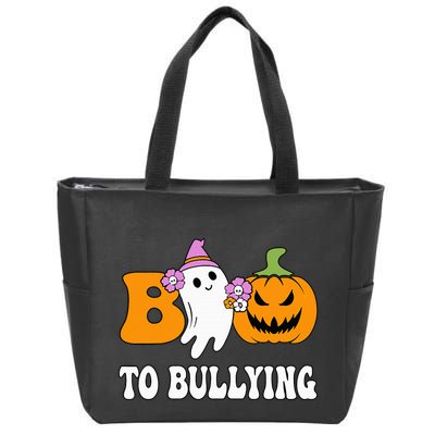 Unity Day Boo To Bullying Awareness Ghost Pumpkin Orange Zip Tote Bag