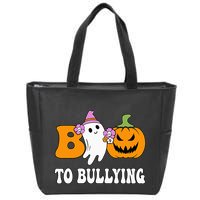 Unity Day Boo To Bullying Awareness Ghost Pumpkin Orange Zip Tote Bag