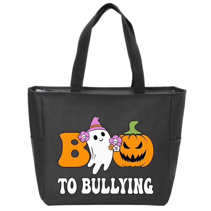Unity Day Boo To Bullying Awareness Ghost Pumpkin Orange Zip Tote Bag
