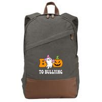 Unity Day Boo To Bullying Awareness Ghost Pumpkin Orange Cotton Canvas Backpack