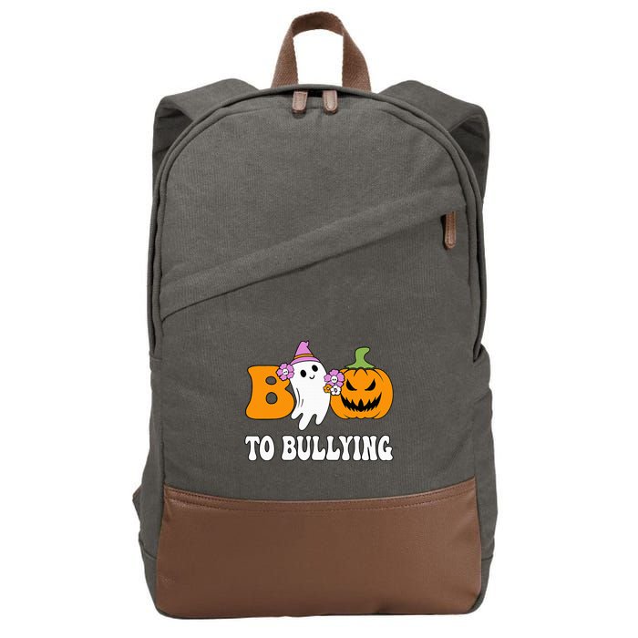 Unity Day Boo To Bullying Awareness Ghost Pumpkin Orange Cotton Canvas Backpack