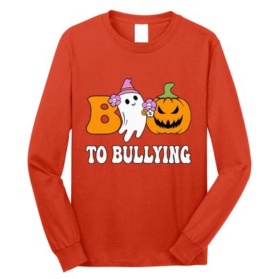 Unity Day Boo To Bullying Awareness Ghost Pumpkin Orange Long Sleeve Shirt