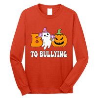 Unity Day Boo To Bullying Awareness Ghost Pumpkin Orange Long Sleeve Shirt
