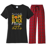 Unapologetically Dope Black Nurse Living Best Life RN Gift Women's Flannel Pajama Set