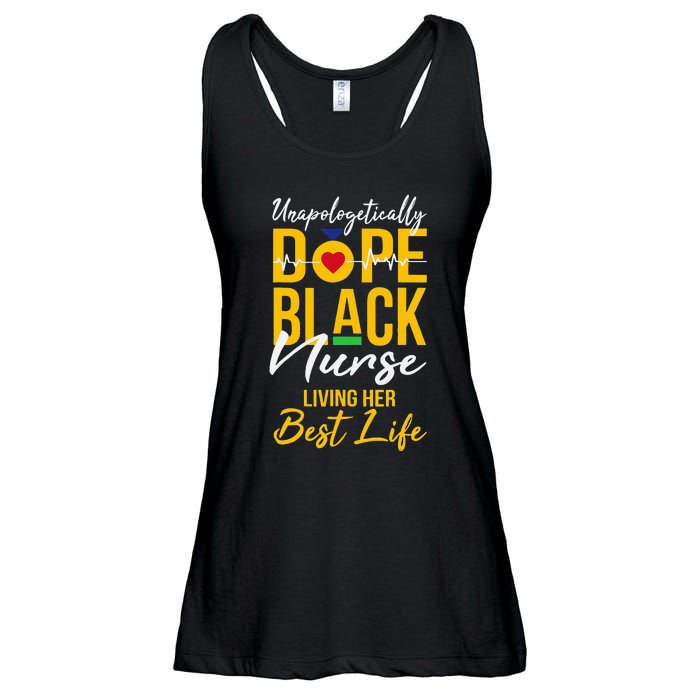 Unapologetically Dope Black Nurse Living Best Life RN Gift Ladies Essential Flowy Tank