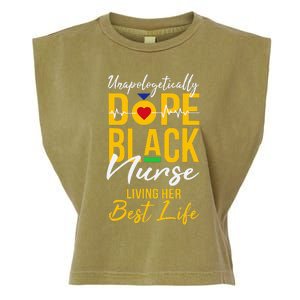 Unapologetically Dope Black Nurse Living Best Life RN Gift Garment-Dyed Women's Muscle Tee