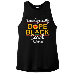 Unapologetic Dope Black Social Worker African American Ladies PosiCharge Tri-Blend Wicking Tank