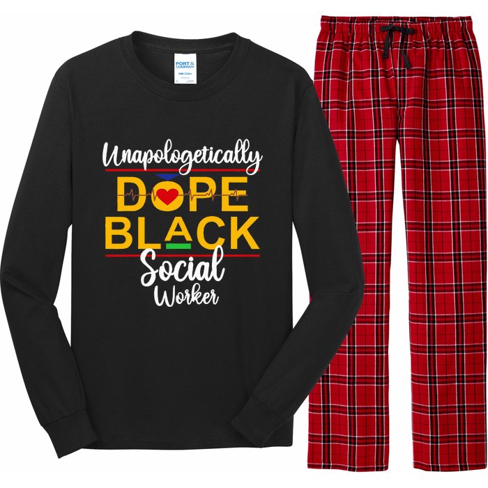 Unapologetic Dope Black Social Worker African American Long Sleeve Pajama Set