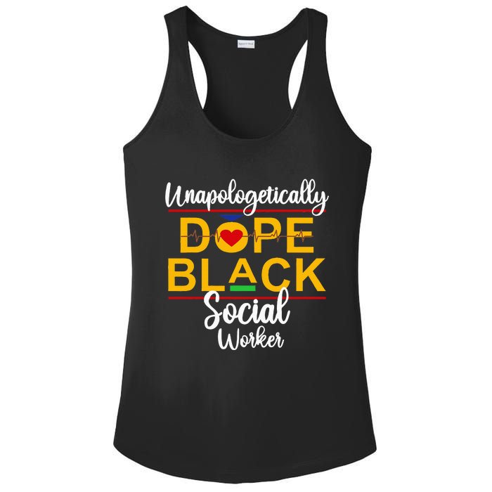 Unapologetic Dope Black Social Worker African American Ladies PosiCharge Competitor Racerback Tank