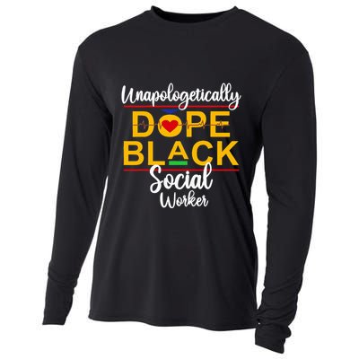 Unapologetic Dope Black Social Worker African American Cooling Performance Long Sleeve Crew