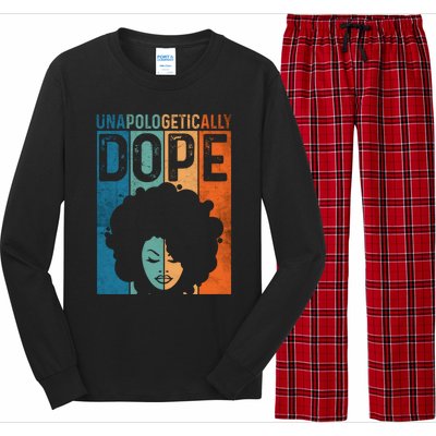 Unapologetically Dope Black Pride Afro Black History Melanin Gift Long Sleeve Pajama Set